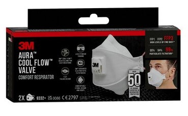 MASQUE ANTI-POUSSIERE 9332+ FFP3  (2PC)