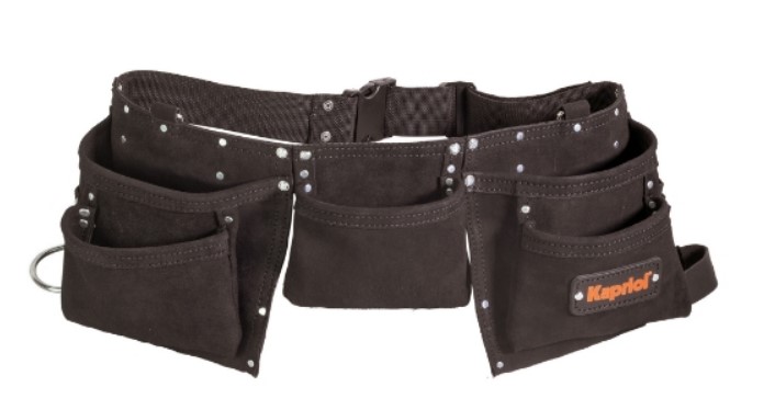 BLACK LEATHER BAG 8 POCKETS (1PC)