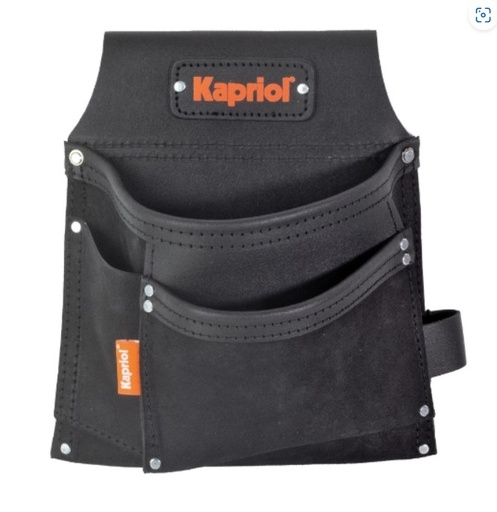 [1060212] BLACK LEATHER BAG 3 POCKETS (1PC)